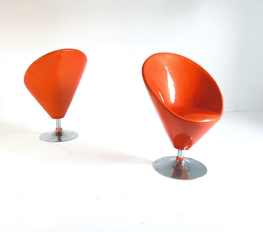 Set of 2 vintage design armchairs '80s