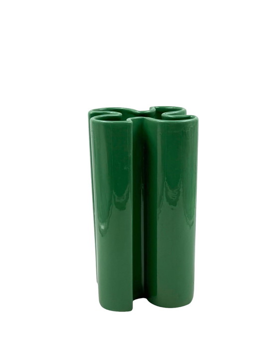 Image 1 of Franco Bettonica, Raro vaso in ceramica verde Space Age, Gabbianelli Italia ca. 1970