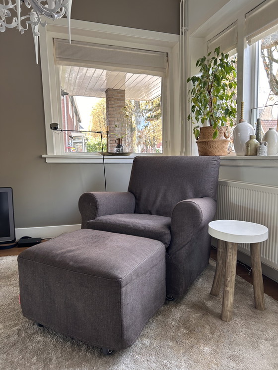 Image 1 of Flexform design fauteuil Nonna Maria inclusief hocker