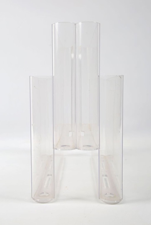 Vintage Giotto Stoppino Kartell magazine rack with four compartments - Iconic Italian design