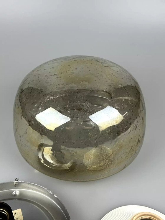 Image 1 of 60s 70s plafondlamp Plafoniere Flush Mount Böhmer Leuchten Duitsland Glas