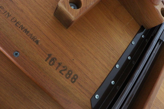 Image 1 of Danish round 1x extendable dining table teak solid