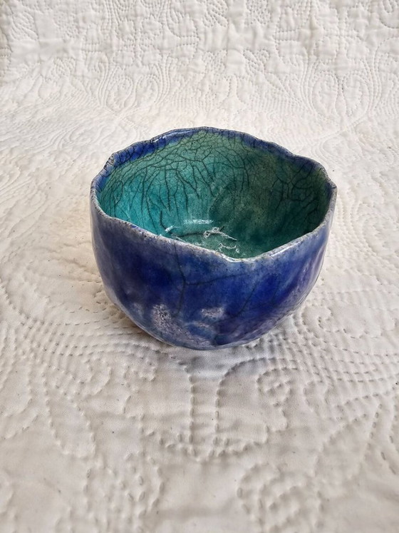 Vintage blue handcrafted bowl – Ceramic (photo 5 of 5)