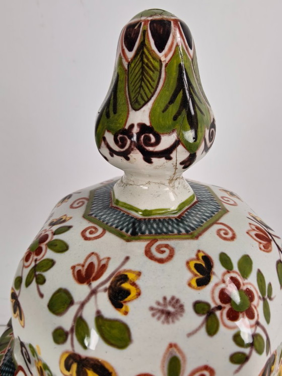 Image 1 of Makkum Tichelaar lidded jar, hand-painted porcelain – NL