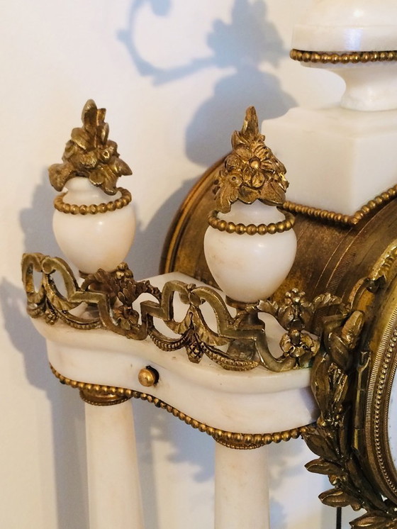 Image 1 of Kamingarnitur Piolaine (Paris) * Antik, 19. Jahrhundert * Uhr