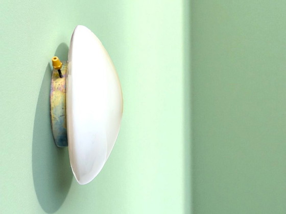 Image 1 of Minimalistische Decken- oder Wandleuchte aus weißem Opalglas mit bündigem Einbau