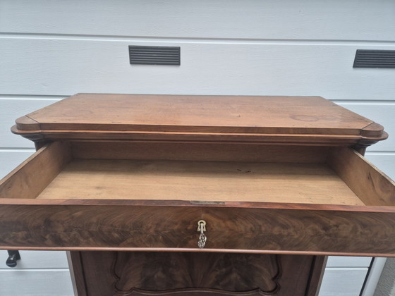 Beautiful antique Biedermeijer secretaire / cabinet, Sideboard, Wood, Brown (photo 9 of 13)