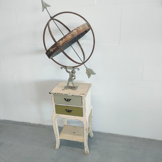 Image 1 of Vintage/Antieke gepatineerde zonnewijzer/ zonneklok Armillary tuindecoratie