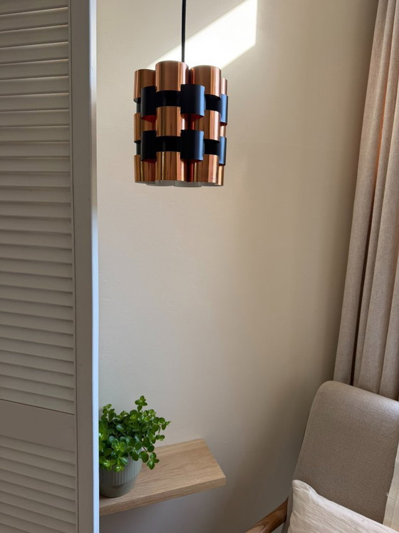 Image 1 of Vintage Werner Schou Coronell Elektro messing hanglamp – Deens design uit het midden van de 20e eeuw