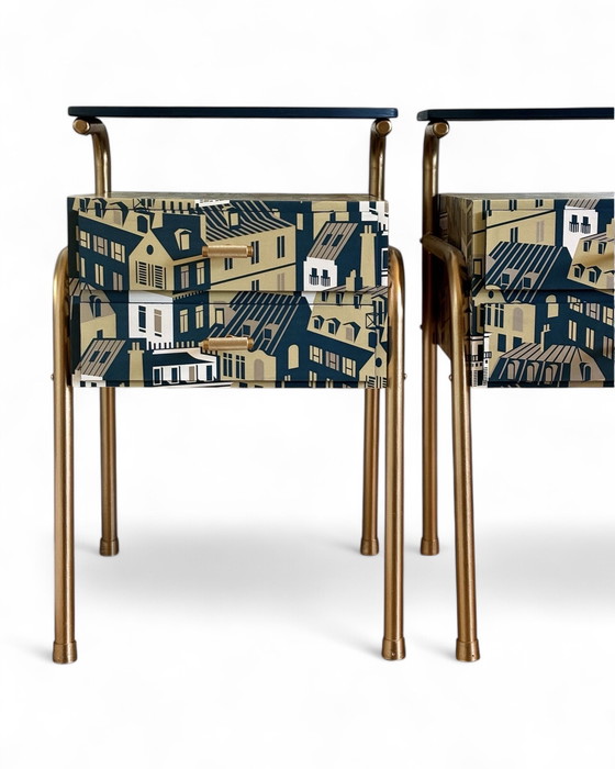 Image 1 of Comodini vintage ricoperti con Emma's Apartment di Mini Moderns | The Vintage Vibe