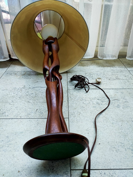 Image 1 of Lámpara de mesa de madera de teca