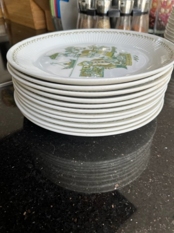 Beautiful 129-piece Figgjo Flint "Market" Crockery, Turi Design, Porcelain, Multi Color (photo 12 of 22)