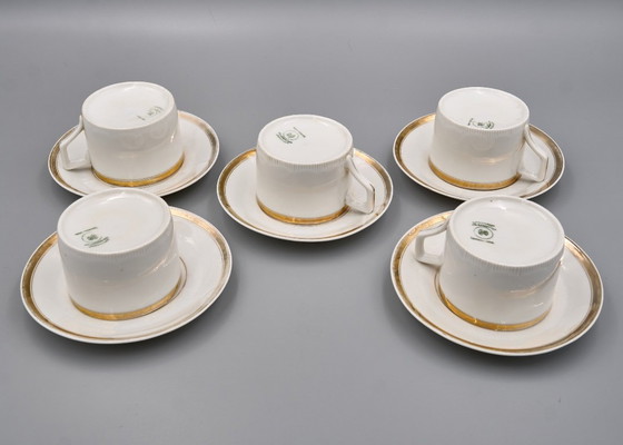 Image 1 of Art Déco Porcelain Coffee Set „Modern”, Porzellanfabrik Merkelsgrün, Czechoslovakia