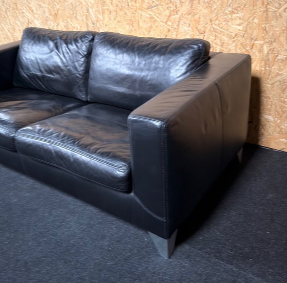 Image 1 of Machalke Design Leather Sofa Model Pablo Black