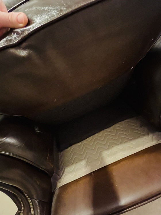 Image 1 of Chesterfield-style wingback armchair