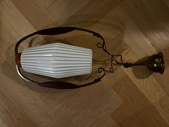 Vintage Scandinavische hanglamp – Scandinavisch design, Hanglampen, Messing (photo 3 of 5)