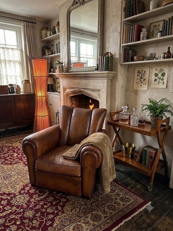 Image 1 of Vintage leren clubfauteuil uit de jaren 50