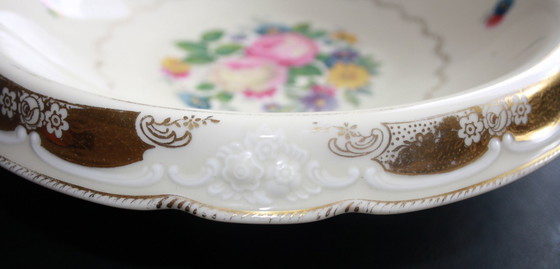 Image 1 of Thomas Porcelain – Ciotola avorio – 29 cm Ø 9 cm Altezza – Fiori e bordo oro