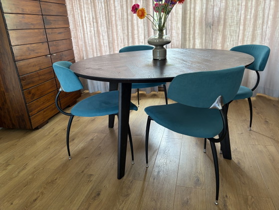 Image 1 of 4 vintage postmodern tripod Lande Artifort chairs