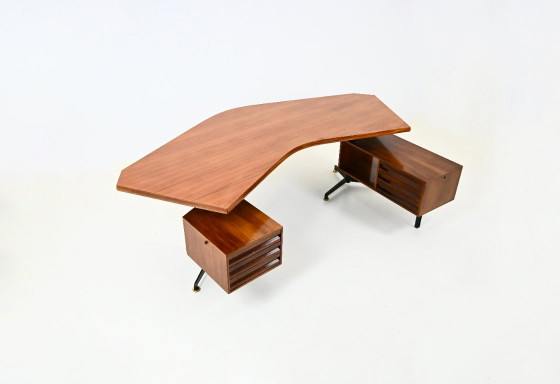 T96 Desk Boomerang by Osvaldo Borsani for Tecno, 1960s – Metal, Wood (photo 3 of 13)