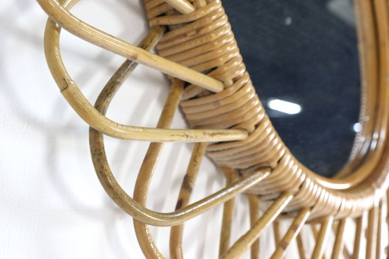 Image 1 of Franco Albini vintage rattan mirror