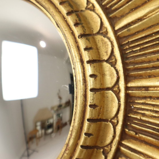 Bladgoud Zonnespiegel Sunburst Spiegel Hars 56cm – Plastic, Glass (photo 18 of 24)