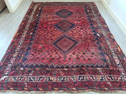 Handgemaakt Shiraz Perzisch tapijt