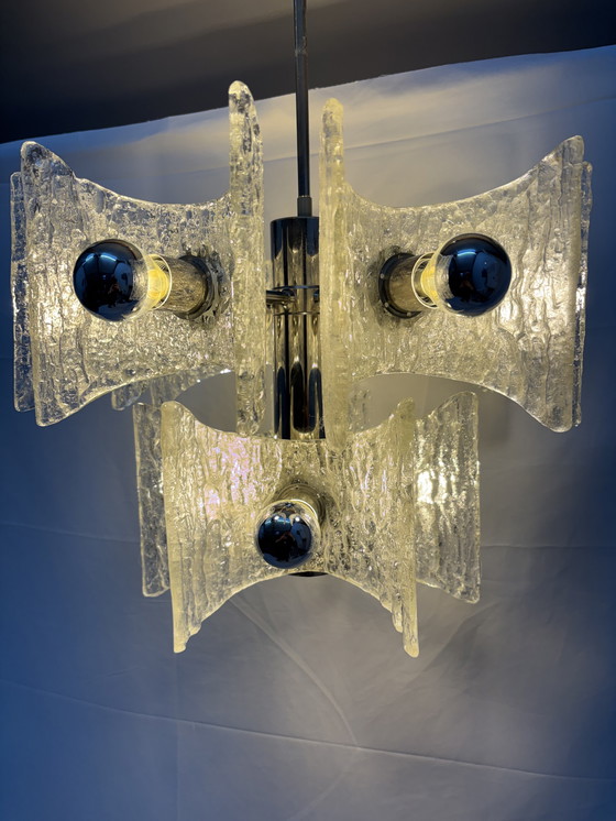 Image 1 of Vintage sputnik ijsglas hanglamp Kaiser Leuchten space age