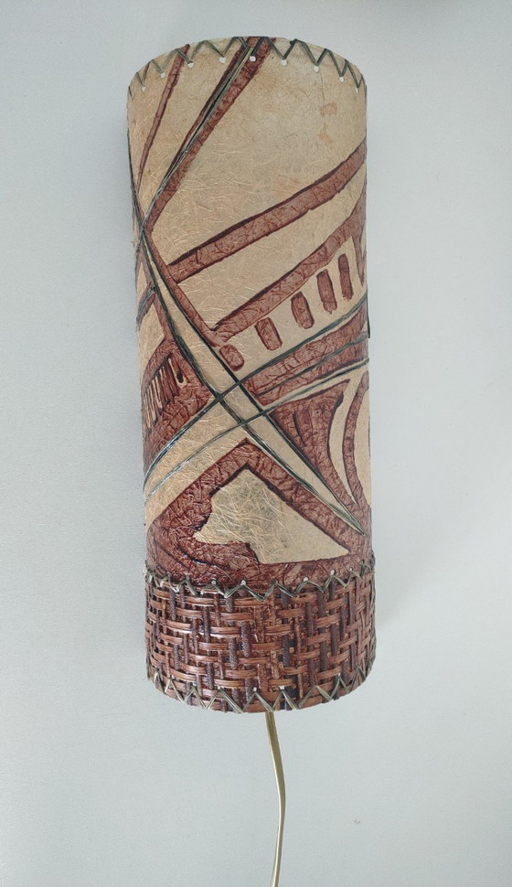 Image 1 of Lampada da parete unica in Washi/Rattan