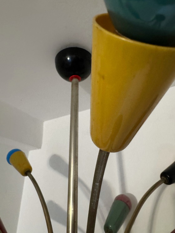 Image 1 of Meerkleurige Sputnik-kroonluchter uit de jaren 60.