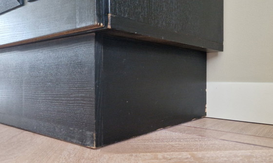 Dressoir, wandmeubel, De Coene, brutalistisch design, zwart eiken, 1970s, België – Aluminium (photo 11 of 13)
