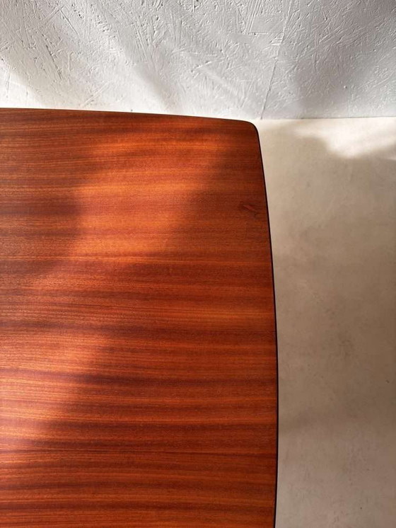 Image 1 of Swedish design side table Alberts mahogany & webbing 1960s