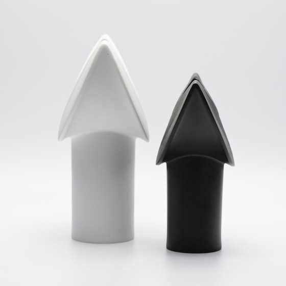 Image 1 of Rosenthal Studio Line Bisque Porcelain Vase Duo Ambrosio Pozzi Totem Minimalist