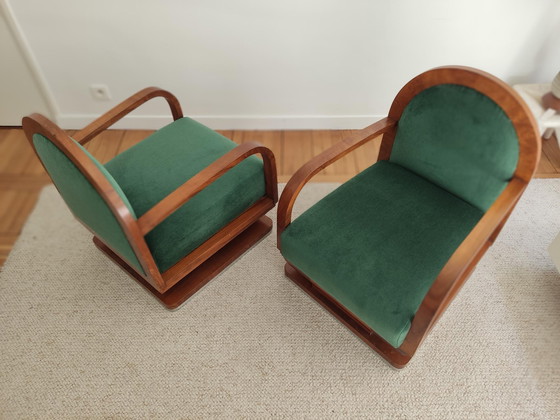 Image 1 of Pair of art deco armchairs