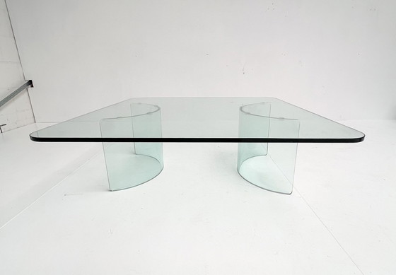 Image 1 of Moderne Italiaanse Glazen Salontafel, 1970’s
