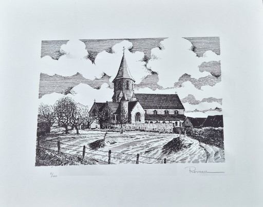 Collection of 28 etchings by Thomas Roman -- signed and numbered