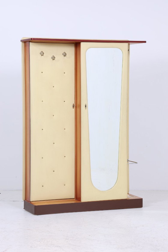 Image 1 of Appendiabiti da parete vintage | Mobiletto da ingresso di metà secolo | Appendiabiti anni &#39;60 | Con asta appendiabiti e scom