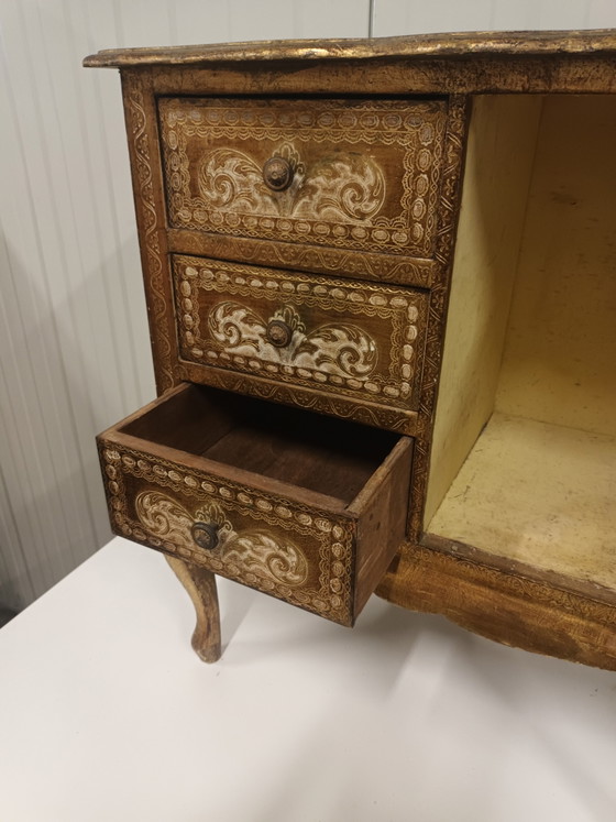 Image 1 of Gold-colored Florentine chest of drawers