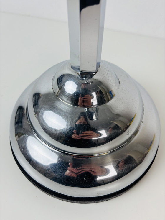 Image 1 of Vintage Art deco chrome staande asbak rooktafel