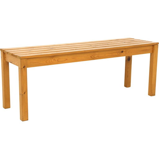 Banc vintage minimaliste en pin, Suède 1970