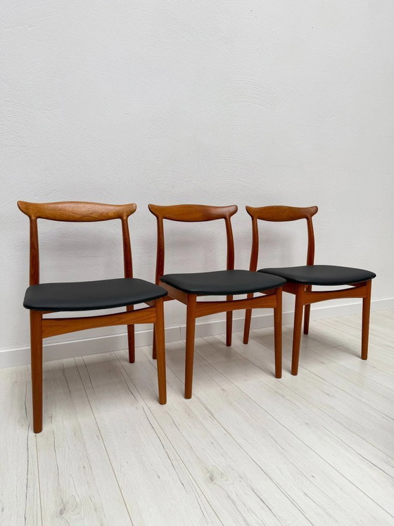 Image 1 of Set van 6 vintage model 112 Deense teakhouten eetkamerstoelen van Erik Wørts voor Vamo Sønderborg, Mid-Century Modern, jaren 196