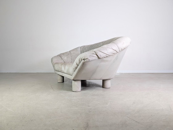 Image 1 of Vintage sofa couch dupe Burkhardt Vogtherr leather two-seater