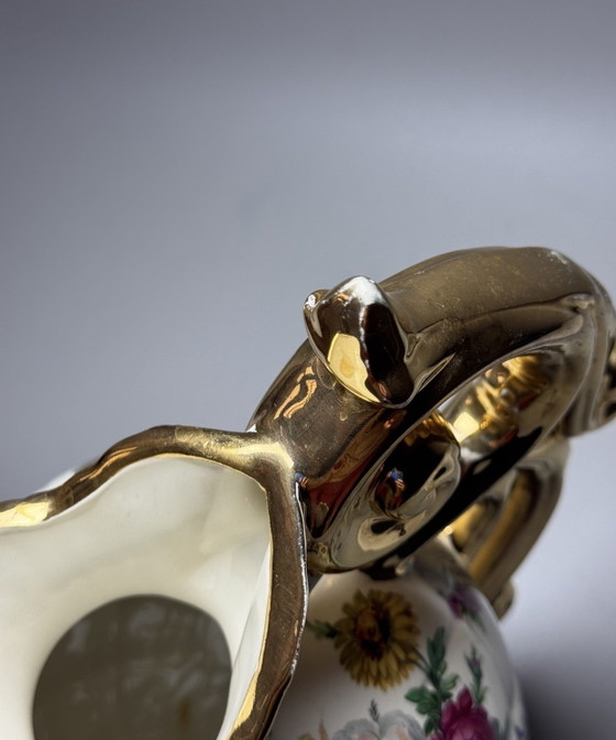 Image 1 of Boch Frères La Louvière Keralux Kruikvaas “Fleurs de Saxe” — België, Late Art Deco Periode