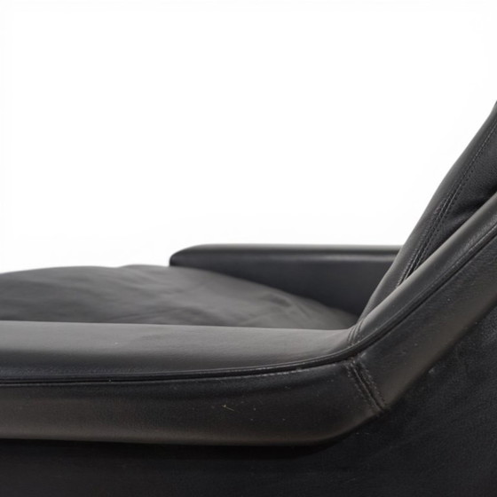 Image 1 of Poltrona lounge ESA 802 in pelle nera di Werner Langenfeld, 1970