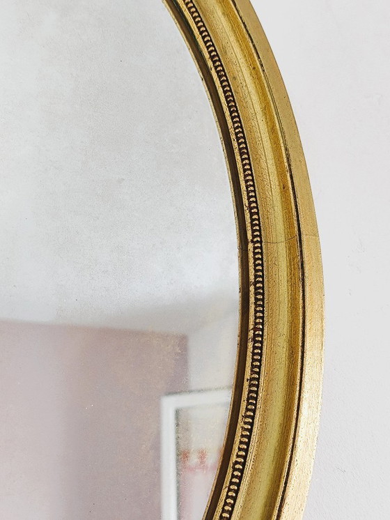Image 1 of Antique Oval Gilded Mirror