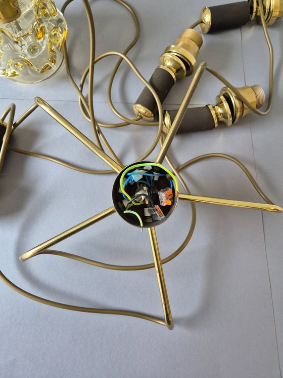 Image 1 of Vintage 1970s Oberglas Austria chandelier, hand-blown glass, 6-light