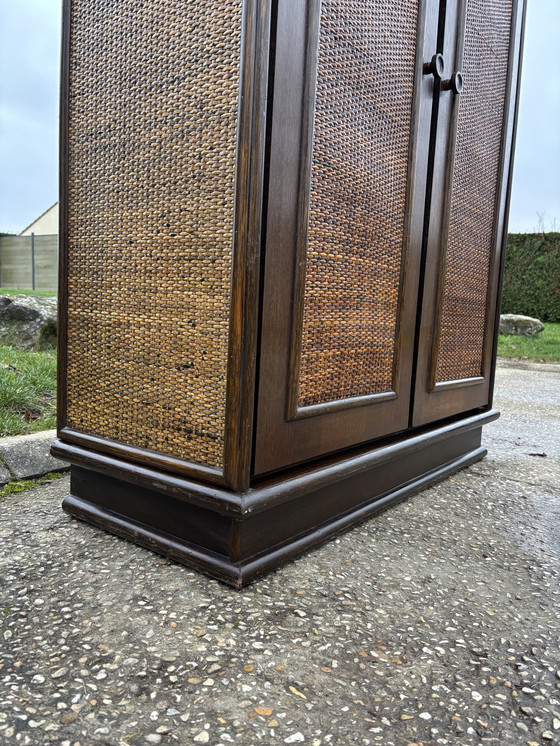 Image 1 of Vintage rotan kledingkast