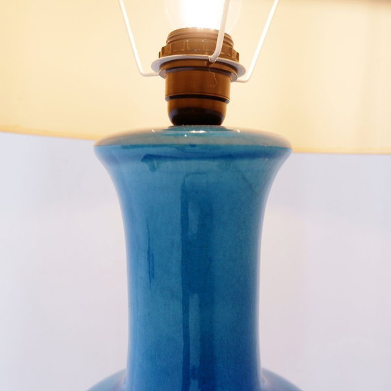 Image 1 of Lampe de table en céramique bleu turquoise - années 1960