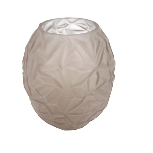 Jarrón Art déco de cristal morado claro