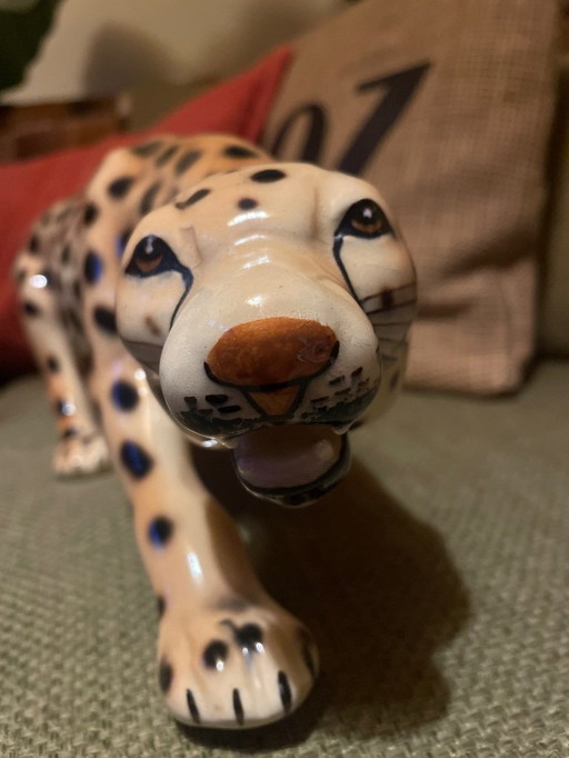 Großer Vintage-Leopard im Lenci-Stil